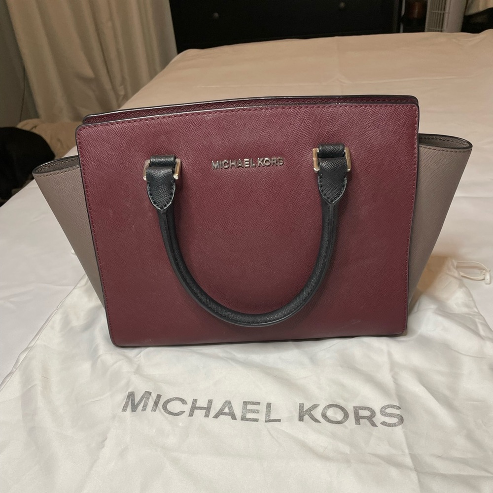 Beautiful used color block Michael Kors satchel